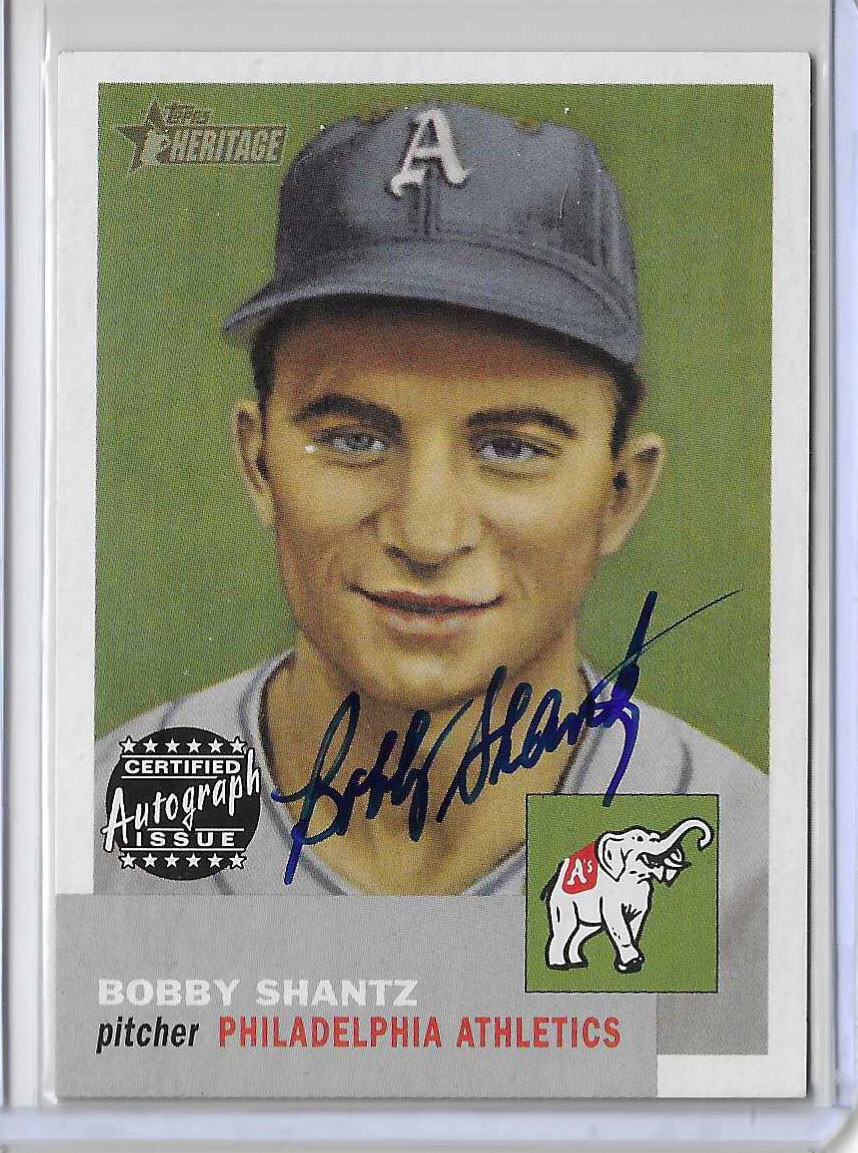 2002 Topps Heritage Bobby Shantz Real One Auto Autograph