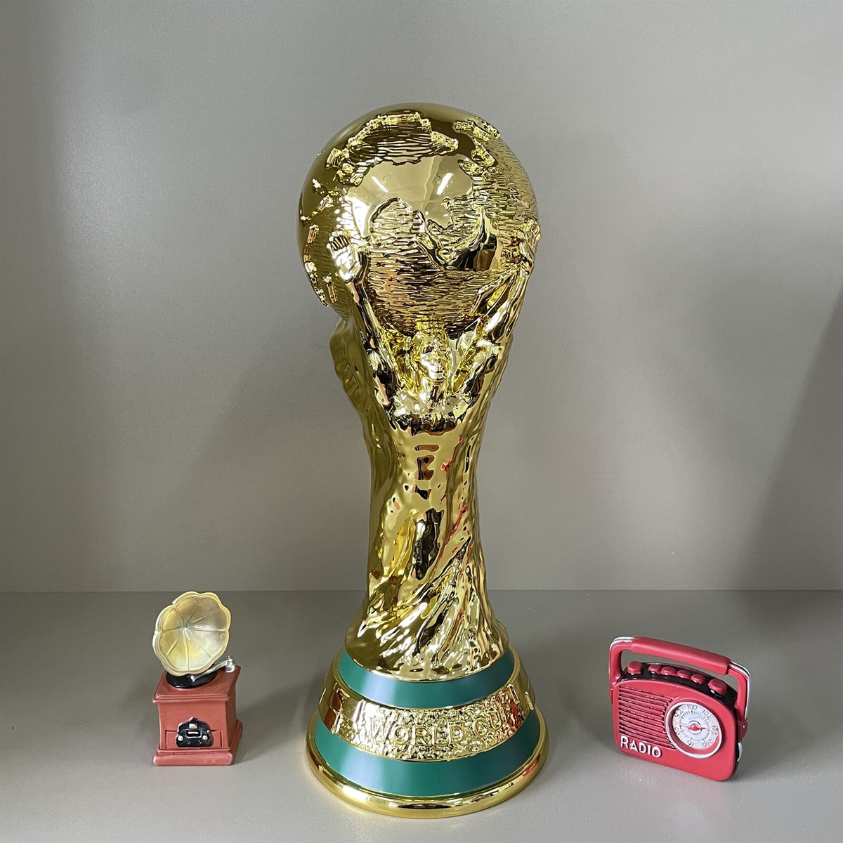 2022 Qatar Resin World Cup Soccer Trophy Golden Football Champion