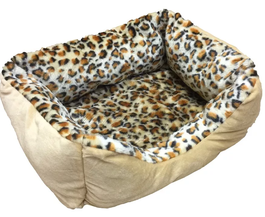 Leopard print dog clearance bed