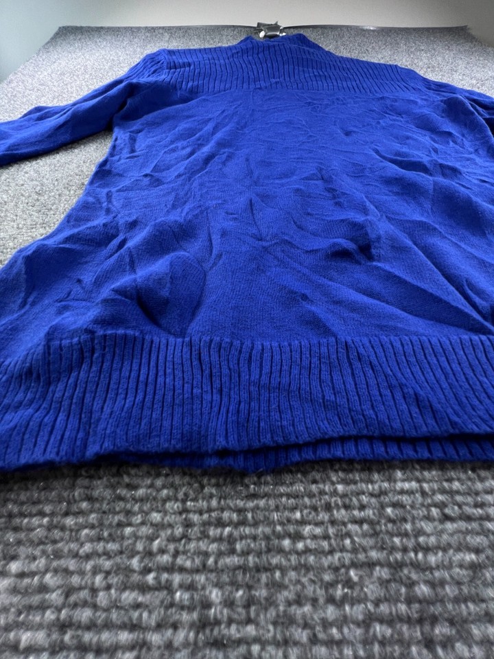 Lauren Ralph Lauren Women’s Sweater Medium Blue Cotton 1/4 Zip Long