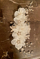 White flower wedding hair clips lot