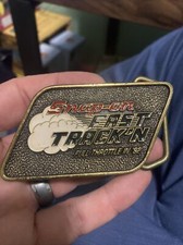 Snap -On Brass Belt Buckle Vintage 1992 Fast Track'n Full Throttle in 92