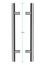 Guardsman Entrance Door Pull Handles (Pair) 316 Stainless Steel 600mm Mirrored
