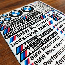 BMW Motorrad Motorsport M Sport Perfomance Laminated Decals Stickers Logos Kit