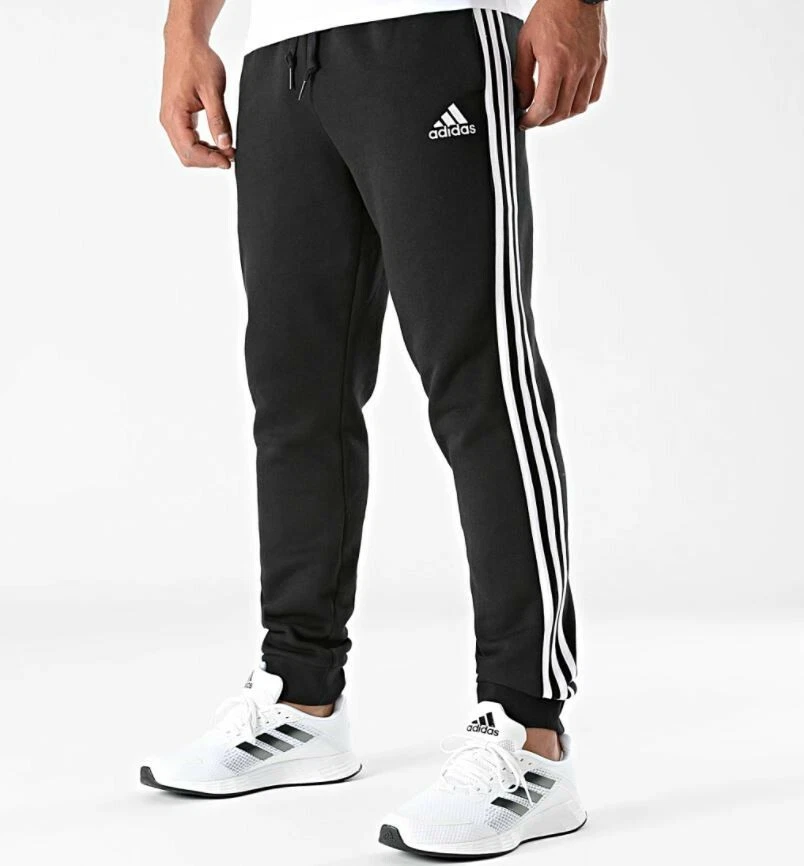 Pantalon Adidas Homme 3 Stripes Essentials Coton Noir GK8821