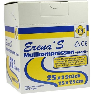 ERENA STERIL Mullkompr.7,5x7,5 cm 8fach 25X2 St