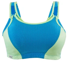 USA Brand GLAMORISE New #1166 SPORT Bra Blue-Green 32DD (2-Layers!) High-Impact