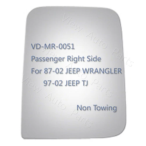 Mirror Glass Replacement For 97-02 Jeep TJ,87-02 Wrangler Passenger Right Side