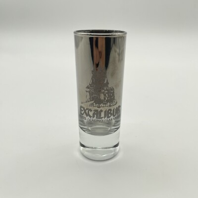 Vintage Excalibur Hotel Casino Las Vegas Shooter Shot Glass, Combined Ship $1