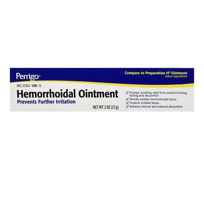 Perrigo Hemorrhoidal Ointment Pain Relief from Itching Burning Hemorrhoid 2 oz.