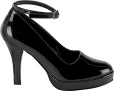 Funtasma Womens Ladies Black Ankle Strap 4 in High Heel Pumps Dress Shoes 10 M