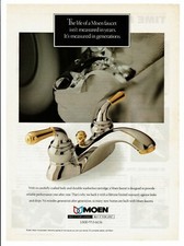 1994 Vintage Print Ad Moen Faucet Buy It For Looks Life Chrome Gold Home Bath