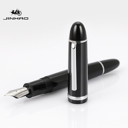 JinHao X159 Acrylic Fountain Pen Gold Clip Iridium Gold F 0.5mm Nib Business Pen - Afbeelding 12 van 15