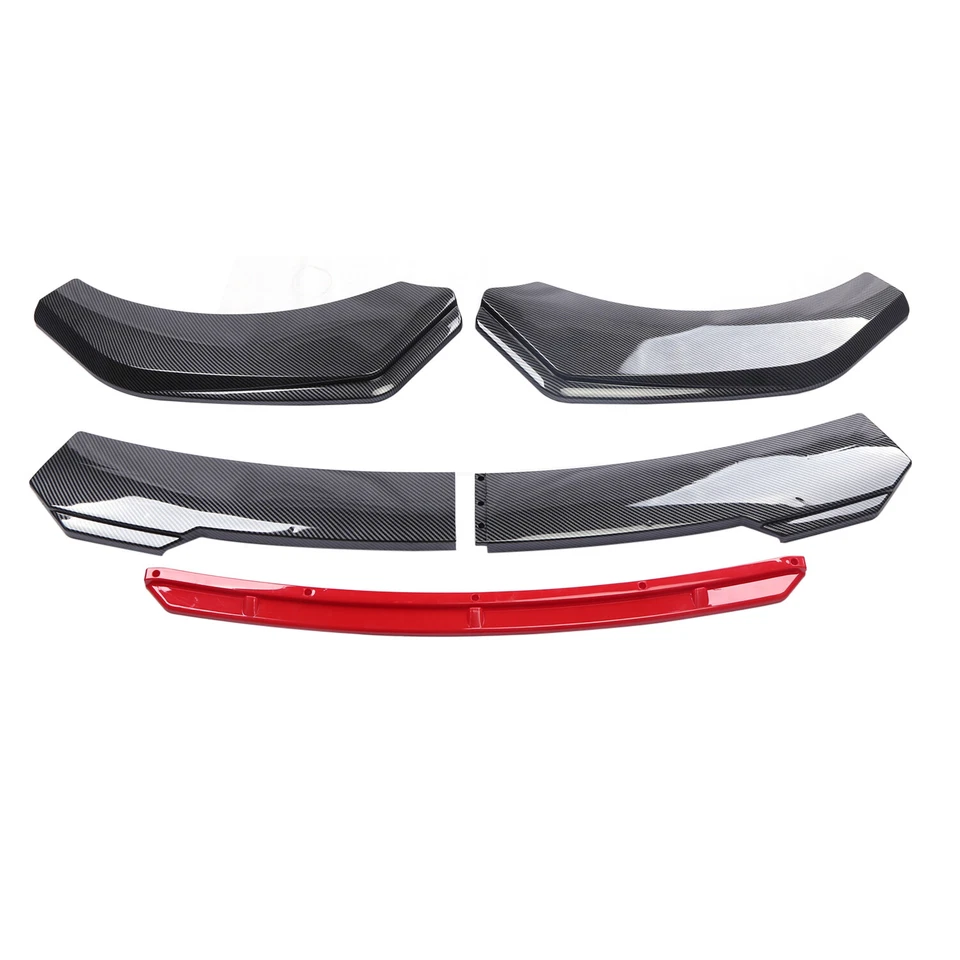 For Dodge Ram 1500 Front Bumper Lip Spoiler Splitter Strut Rods Carbon Fiber Foto 3 de 4