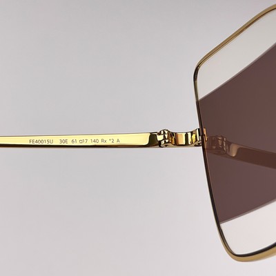 Fendi Women Sunglasses Gold Brown Cat Eye FE40015U 30E NEW  display picture 1