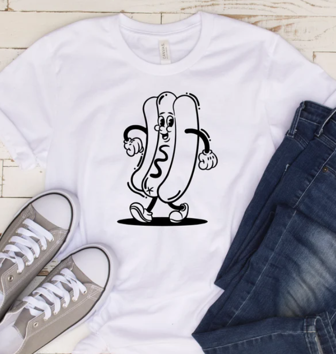 T-Shirt Unisex Hot Dog Shirt, Funny Food Shirts, Hot Dog Enthusiast, Hot Dog Eat