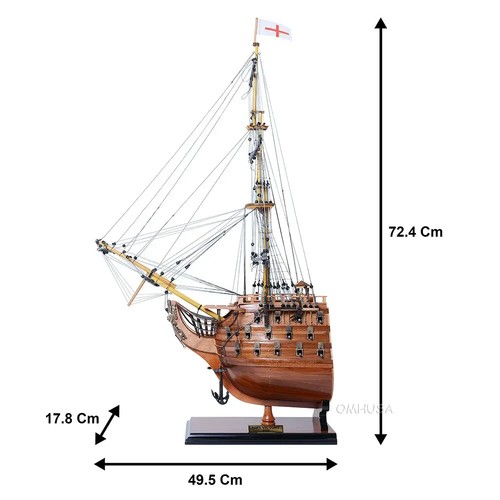 HMS Victory Bow Section Wall Decor Tall Ship Model 28.5" Lord Nelson's Flagship - Picture 13 of 13