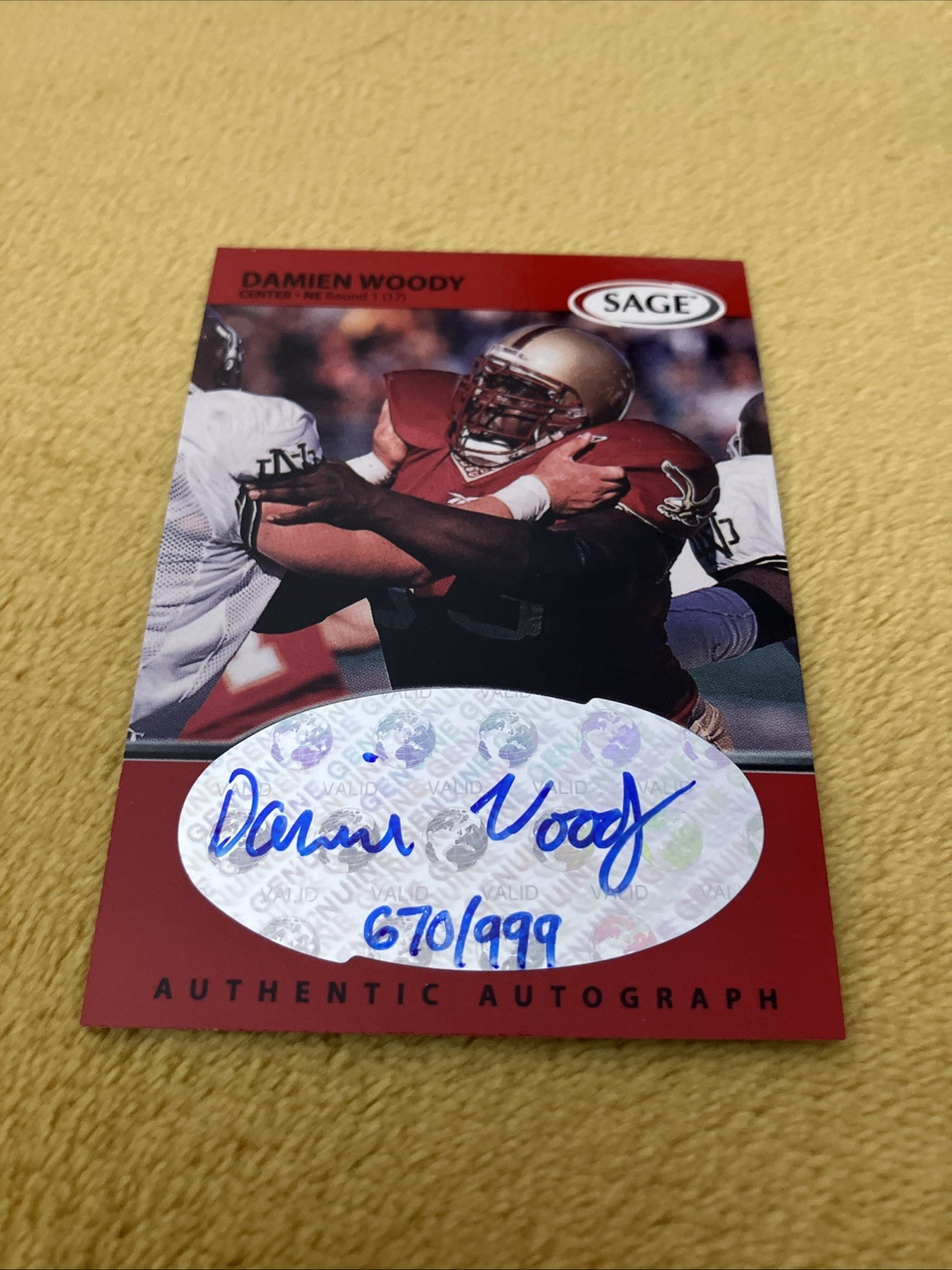 Damien Woody SA-GE Autographs #A50 Red