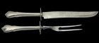 Vintage 2 Piece Fork & Knife Carving Set, Wallace RM&S Sterling Silver Stainless