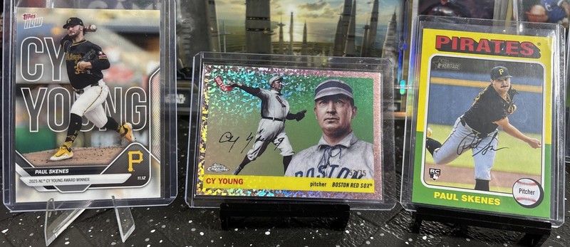 Paul Skenes RC, CY Young Award, Cy Young Rose Gold Mini-Diamond Refractor /75