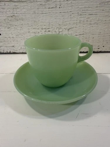 Anchor Hocking Fire King Jadeite Cup And Saucer