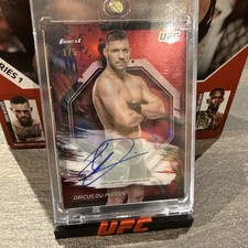 2024 Topps Finest UFC Dricus Du Plessis RED ON CARD AUTO /5 BOOK END 1/5