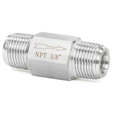 304 Stainless Steel In-Line Siamese Check Valve 3/8" NPT Male Thread, One-Way...
