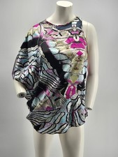 Roberto Cavalli Abito Donna 42 Monospalla Fantasia Multicolor Elegante