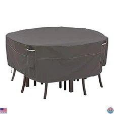 Classic Accessories Ravenna 70" Round Water-Resistant Patio Table & Chair Cover