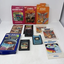Atari 2600 Space Invaders Keystone Kapers Combat Yars Revenge CIB Box Lot Of 5