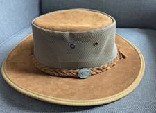 Cappello cowboy Foldaway Cooler di Barmah taglia XL vera pelle marrone ottime condizioni
