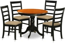 ANPF5-BLK-C 5 Piece Kitchen Table & Chairs Set Includes a round Dining Room Tabl