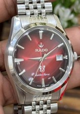 Rado Golden Horse Red Dial Date Overhauled Automatic Watch 39MM Steel 25 Jewels
