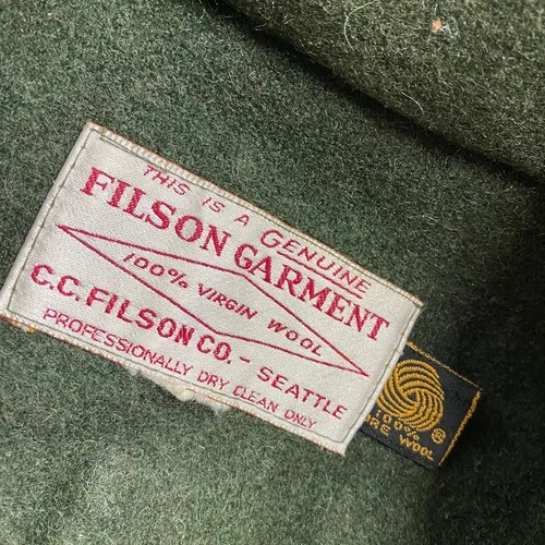 Vintage Filson Mackinaw Coat Mens L Green Double Breasted Wool Cruiser USA MADE image 3