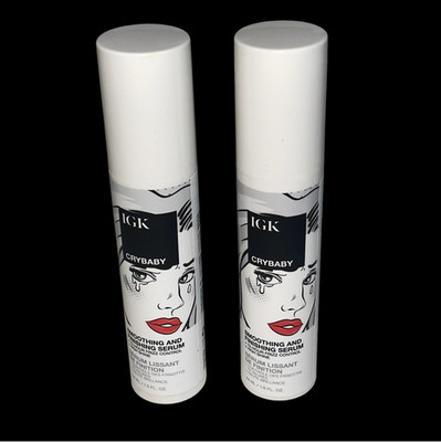 Lot of 2 IGK Crybaby Smoothing Finishing Serum 72 Hour Frizz Control Shine 1.5oz
