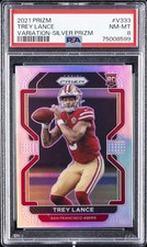 2021 PANINI PRIZM VARIATION-SILVER PRIZM #V333 TREY LANCE PSA 8