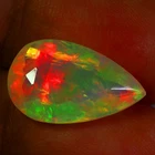 4.76Ct Pear 17.94 x 10.73 x 7.31 MM Multi Colors Dancing Rainbow Fire Opal