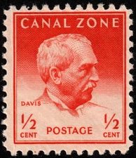 Canal Zone Stamp Scott # 136 Mint NH - 1/2 Cent Bright Red General George Davis