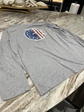 Simms Fishing Products Gray T-Shirt 2XL American Built Long sleeve