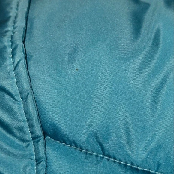 Arizona Jean Co. SZ XL Plus Girls Puffer Jacket Coat Mint Teal Faux Fur Hood - Image 4 of 4