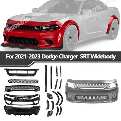 For 2021-2023 Dodge Charger Hellcat Style Widebody Front Rear Bumper Body Kit