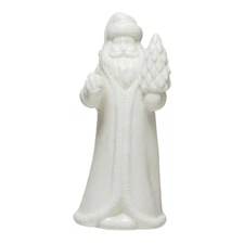 Creative Co-Op White Stoneware Santa Figurine  6" Tall Christmas