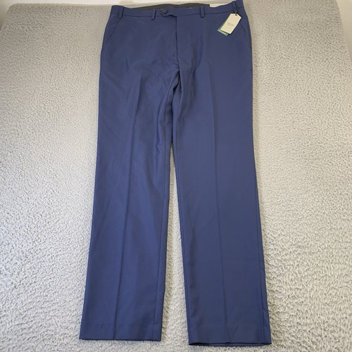 Alfani Dress Pants Mens 38x34 Blue Slim Fit Straight Casual Flat Front Stretch - Picture 4 of 16