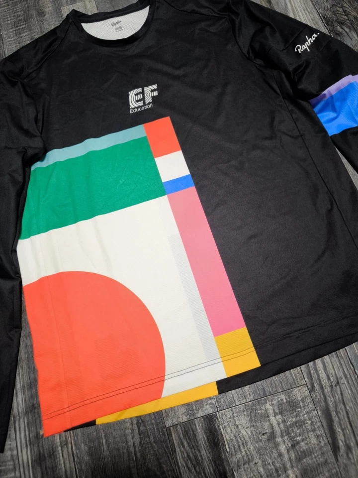 Camiseta técnica masculina Rapha EF Education First LS tamanho G equipamento de ciclismo - Imagem 3 de 4