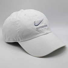 Nike SB Skateboarding Hat White Gray Adjustable Strap Back Sports Logo Y2K Retro