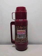Vintage Dunkin Donuts Coffee THERMOS Cup 1.0 Liter 3210 Maroon