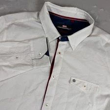 Marvel Stark Industries Mens XL Slim Fit White Tony Stark Button Up Shirt