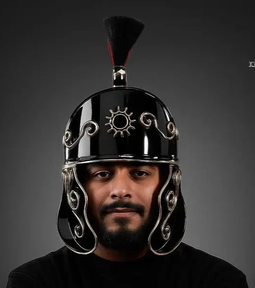 Casco de soldado imperial romano - Caballero medieval guerrero casco romano acero y sujetadores Foto 2 de 4