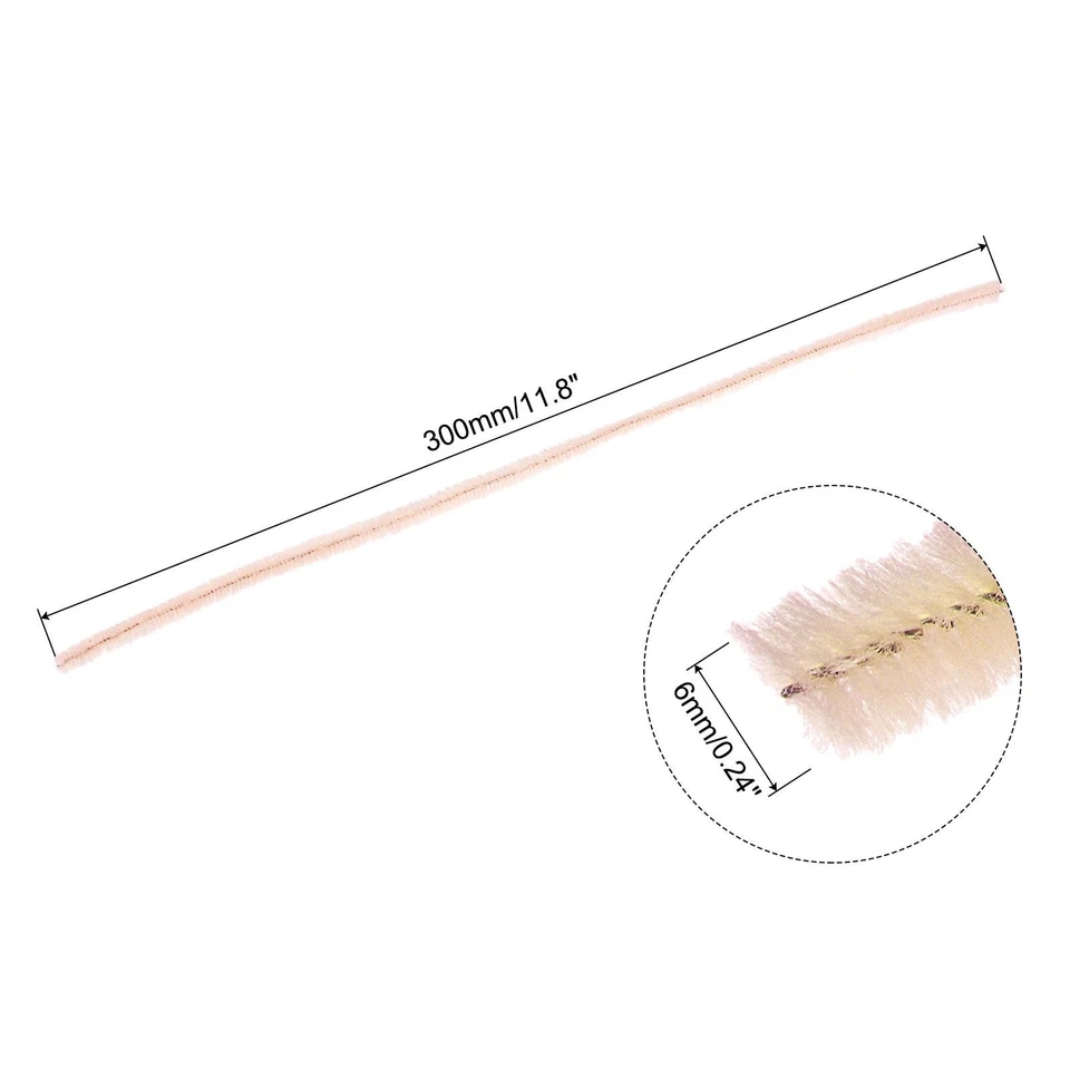 Pipe Nettoyants Chenille Tiges 30cm/12 Pouce pour Bricolage Art Beige Paquet 200 - Photo 2/4