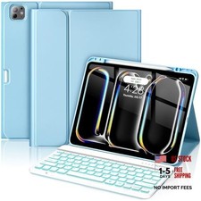for iPad Pro 13 Inch M4 2024 Case with Keyboard, Magnetic Detachable - 7 Blue